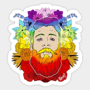 Bearded Floral Pride Sticker